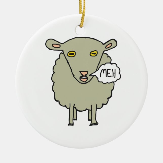 Ornamento De Cerâmica Meh Sheep (Frente)