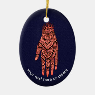 Ornamento De Cerâmica Mehndi Hand Tattoo Art