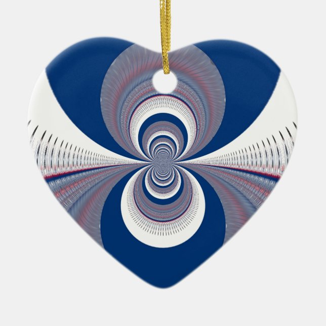Ornamento De Cerâmica Meio Azul (Frente)