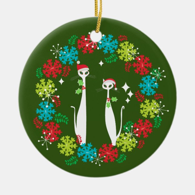 Ornamento De Cerâmica Meio século Moderno de Natal Legal (Frente)