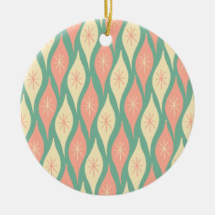 Ornamento De Cerâmica Meio século Moderno Ornaments Teal & Blush