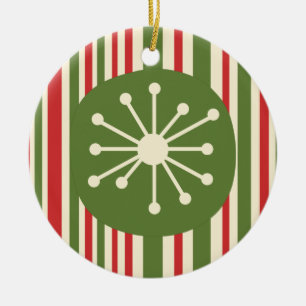 Ornamento De Cerâmica Meio século Moderno Ponto Atômico RetroNatal