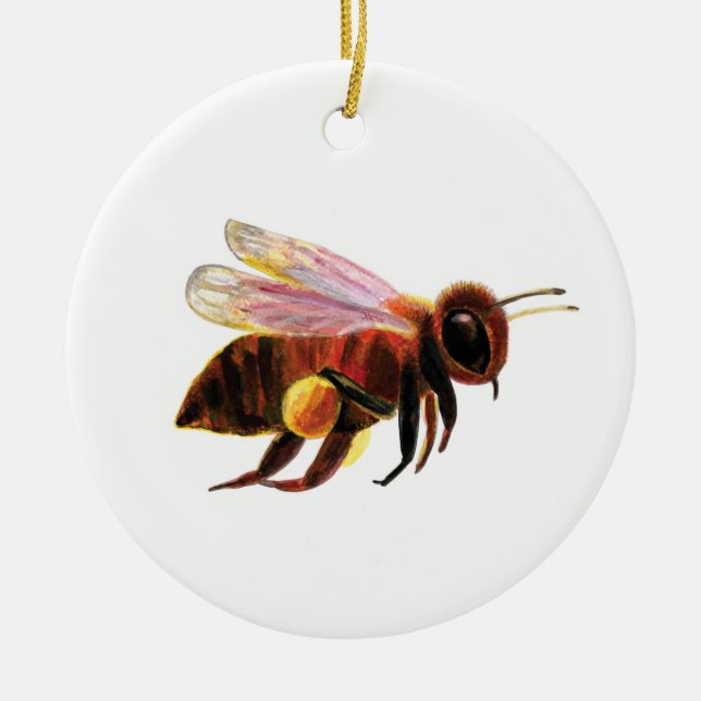 Ornamento De Cerâmica Mel Bee Voando (Frente)
