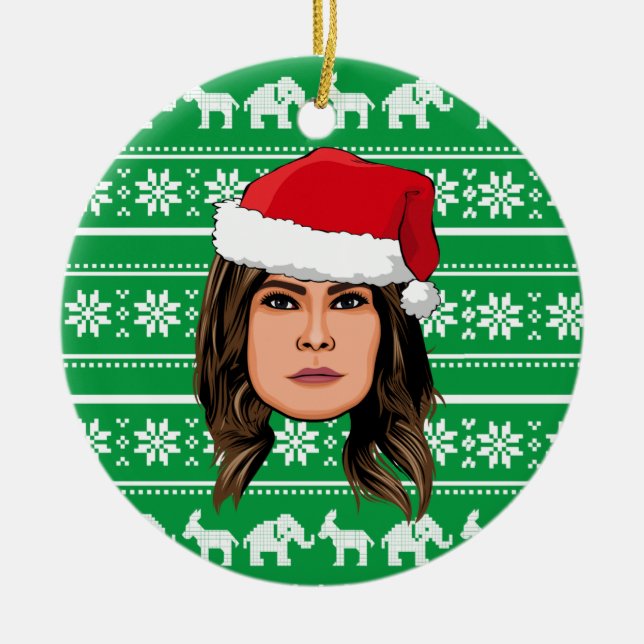 Ornamento De Cerâmica MELANIA TRUMP Christmas (Frente)