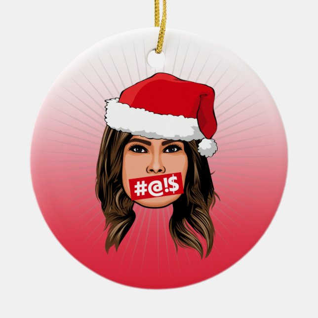 Ornamento De Cerâmica MELANIA TRUMP Christmas (Frente)