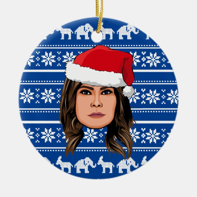 Ornamento De Cerâmica MELANIA TRUMP Christmas (Frente)