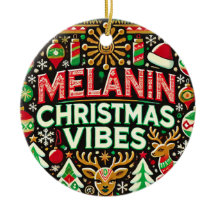 Melanin Christmas Vibe Tree Ornament