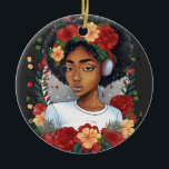 Ornamento De Cerâmica Melanin Christmas Winter Black Girl Magic Sista<br><div class="desc">Melanin Christmas Winter Black Girl Magic Sista</div>