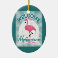 Melbourne Florida Pink Flamingo Retro