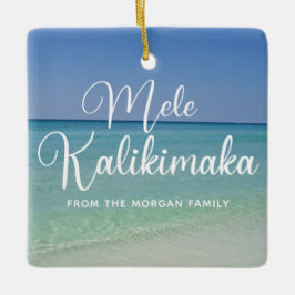 Ornamento De Cerâmica Mele Kalikimaka Bela Praia Natal
