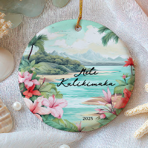 Ornamento De Cerâmica Mele kalikimaka Natal