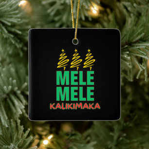 Ornamento De Cerâmica Mele Kalikimaka Natal Havaiano Negrito