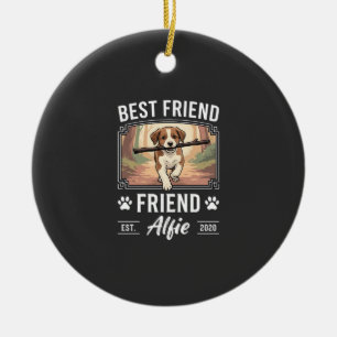Ornamento De Cerâmica Melhor Amigo Alfie Amante de Cães