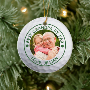 Ornamento De Cerâmica MELHOR AVÔ POR PAR Foto Bola de Golfe