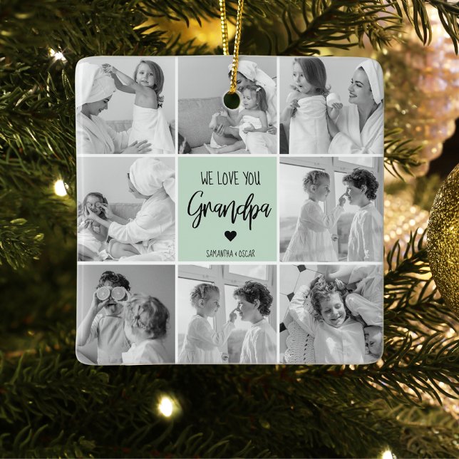 Ornamento De Cerâmica Melhor Avô Simples Moderno, Alguma Vez Pastel Mint (Criador carregado)