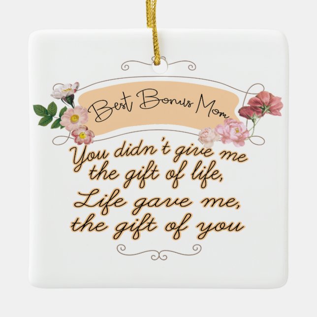 Ornamento De Cerâmica Melhor Bônus Mãe (Frente)