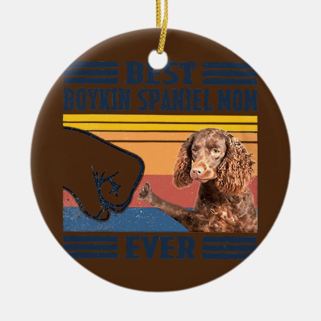 Ornamento De Cerâmica Melhor Boykin Spaniel Mamãe Engraçado Cachorro Mãe (Frente)