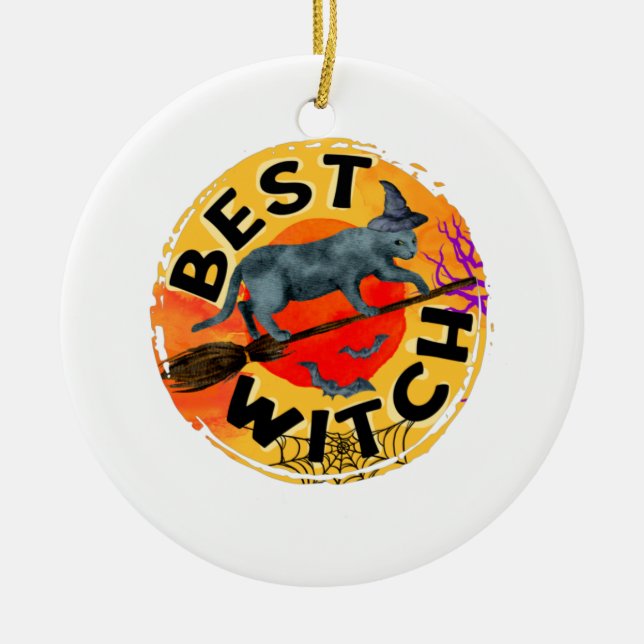Ornamento De Cerâmica Melhor Bruxa (Frente)