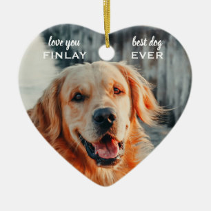Ornamento De Cerâmica Melhor Cachorro de Sempre Foto Memorial Nome Ano