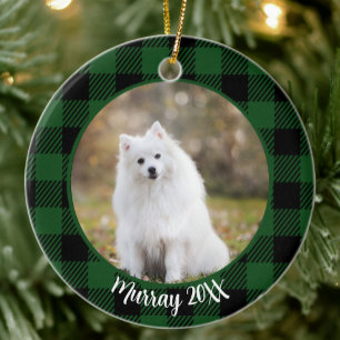 Ornamento De Cerâmica Melhor Cachorro de Todos Personalizado Nome Verde