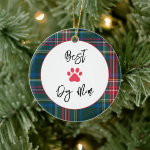 Ornamento De Cerâmica Melhor Cachorro Mãe Amor, Pet Name Paw Holiday Xad
