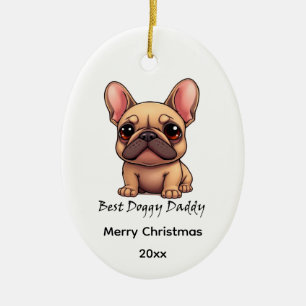 Ornamento De Cerâmica Melhor Cachorro Papai Frenchie Bulldog Francês Pet