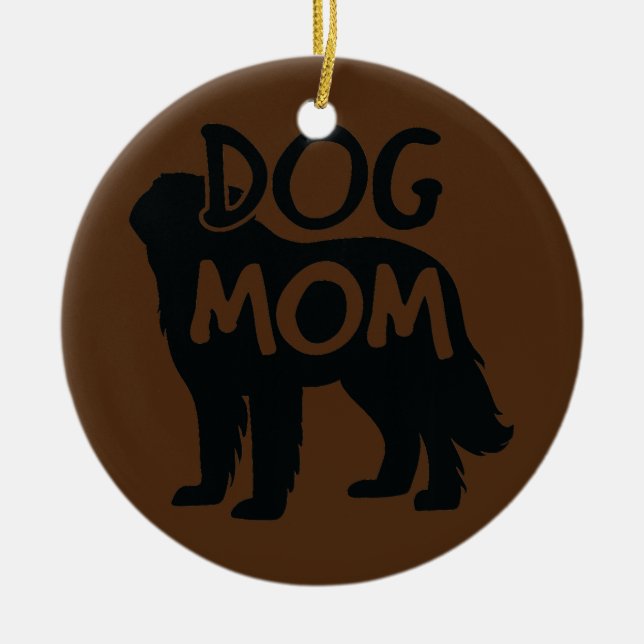 Ornamento De Cerâmica Melhor Cão Mãe Latido Cachorro Dia de as mães Ósse (Frente)