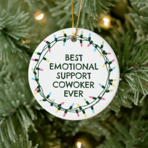 Ornamento De Cerâmica Melhor cowoker de suporte emocional de sempre