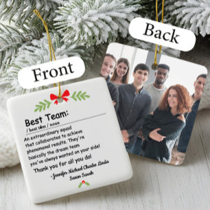 Ornamento De Cerâmica Melhor Definição de Equipe Foto Personalizada Nata