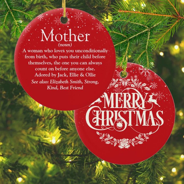 Ornamento De Cerâmica Melhor Definição de Mãe Mãe do Mundo (World's Best Ever Mom Mum Mother Definition Ceramic Ornament)