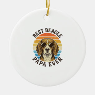 Ornamento De Cerâmica Melhor Design de Camisa de Papai Beagle de Todos o
