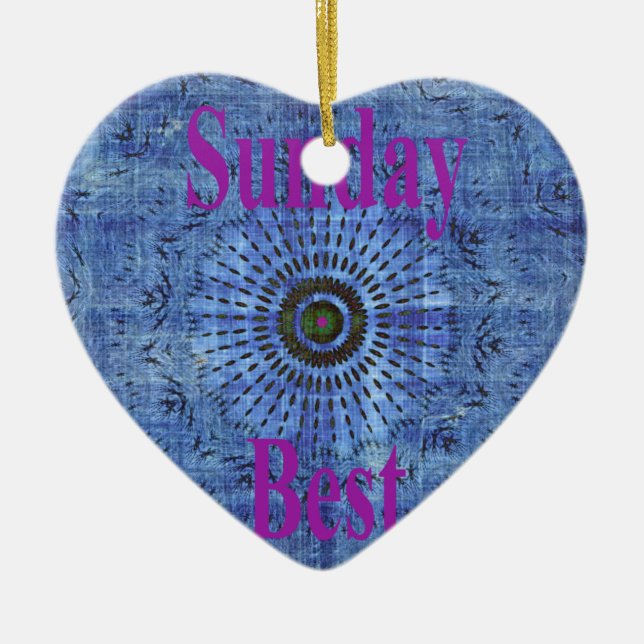 Ornamento De Cerâmica Melhor Domingo (Frente)