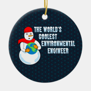 Ornamento De Cerâmica Melhor Engenheiro Ambiental do Mundo