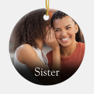 Ornamento De Cerâmica Melhor Irmã de Todos os Tempos Definição Foto Rosa