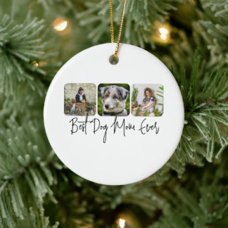 Ornamento De Cerâmica Melhor Mãe De Cachorro - Colagem Personalizada De