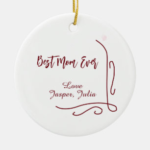 Ornamento De Cerâmica Melhor mãe de todas vermelha amor espanhol frontei