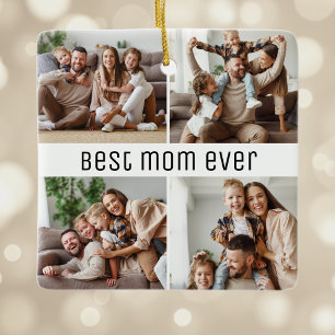 Ornamento De Cerâmica Melhor Mãe do Mundo Dia das Mães Colagem de 5 Foto