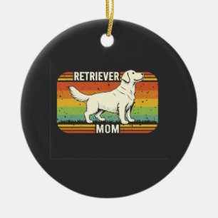 Ornamento De Cerâmica Melhor Mãe do Retriever Dourado Vintage Cadela Mãe
