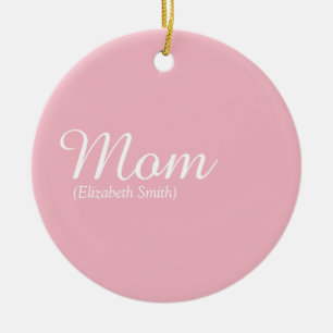 Ornamento De Cerâmica Melhor Mãe, Mamãe, Definição de Mãe em Letra Pink