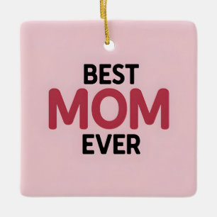 Ornamento De Cerâmica Melhor Mãe Rosa Nunca