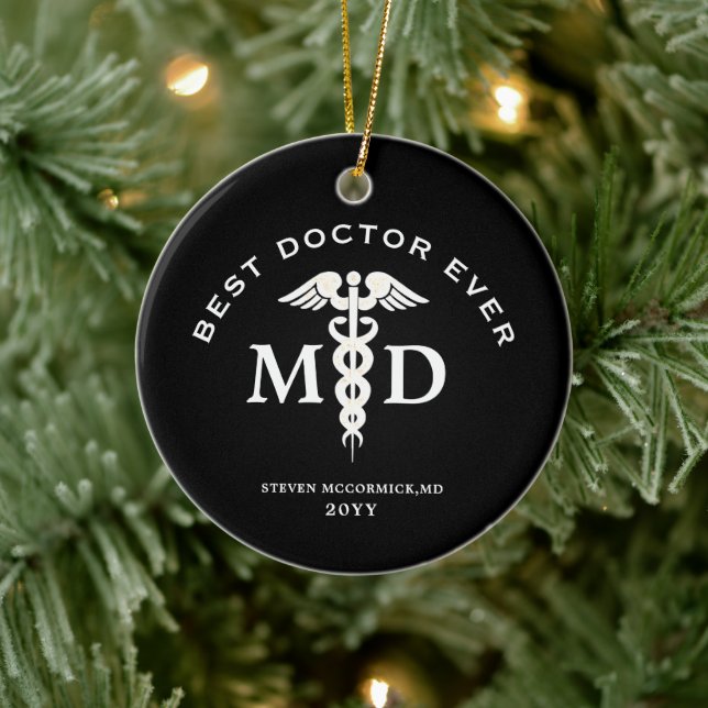 Ornamento De Cerâmica Melhor Médico Nunca Personalizado pelo Natal (Árvore)