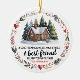 Ornamento De Cerâmica Melhor Natal para Amigos Feriado Personalizado