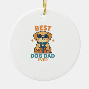 Ornamento De Cerâmica Melhor Pai de Cachorro de Sempre � Camisa Divertid