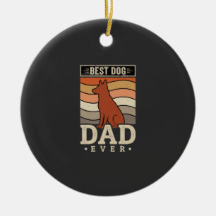 Ornamento De Cerâmica Melhor Pai de Cachorro de Todos os Tempos Silhueta