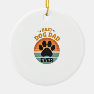 Ornamento De Cerâmica Melhor Pai de Cachorro de Todos os Tempos Vintage