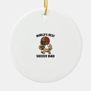 Ornamento De Cerâmica Melhor Pai de Futebol do Mundo - Jogador Pug