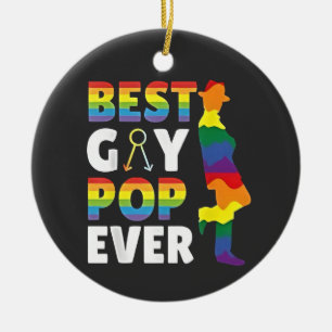 Ornamento De Cerâmica Melhor Pai de Pop do Mês do Orgulho LGBT do Gay