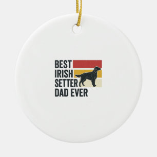 Ornamento De Cerâmica Melhor Pai Setter Irlandês de Todos os Tempos Desi