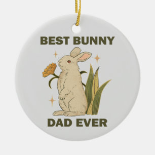 Ornamento De Cerâmica Melhor Papai Coelho de Todos Dia dos Pais Humor Fr