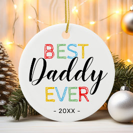 Ornamento De Cerâmica Melhor Papai de Todos os Tempos Foto de Natal